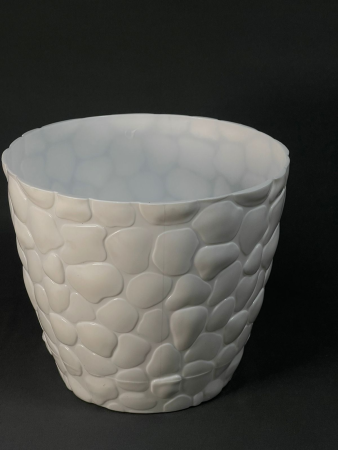 Кашпо для цветов камни (4,8) белый на подставке